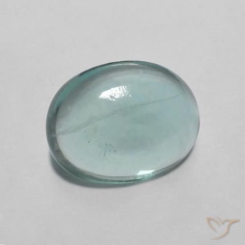 Fluorita Verde azul muy claro natural de 2.24 ct, Ovalada, Transparente