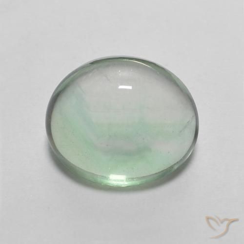 3.58ct Natural Menta claro Fluorita, Ovalada, Transparente