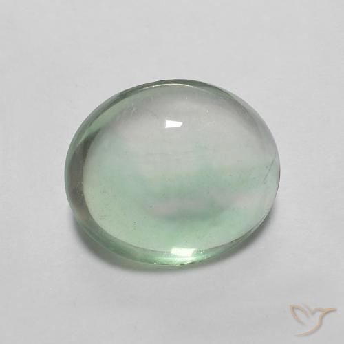 Fluorita Menta claro natural de 3.58 ct, Ovalada, Transparente