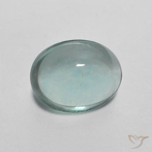 Fluorita Verde azul muy claro natural de 2.29 ct, Ovalada, Transparente