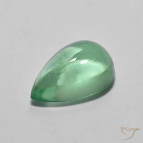 Fluorita Verde claro natural de 3.79 ct, En forma de pera, Transparente