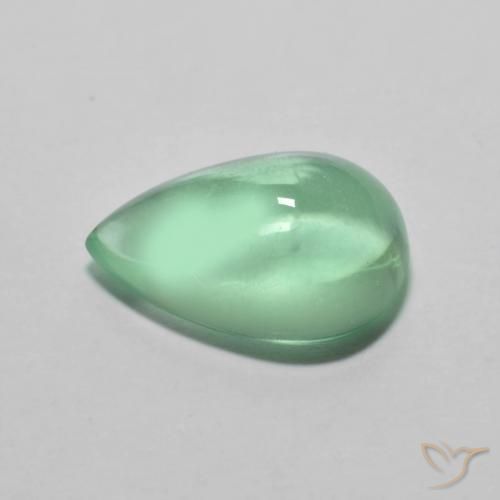 Fluorita Verde claro natural de 3.79 ct, En forma de pera, Transparente
