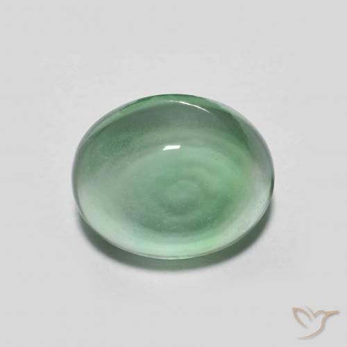 3.67ct Natural Verde azulado claro Fluorita, Ovalada, Transparente