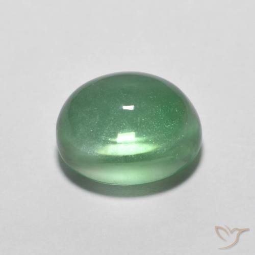 Fluorita Verde azulado claro natural de 3.67 ct, Ovalada, Transparente