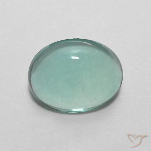 2.93ct Natural Verde azulado claro Fluorita, Ovalada, Transparente