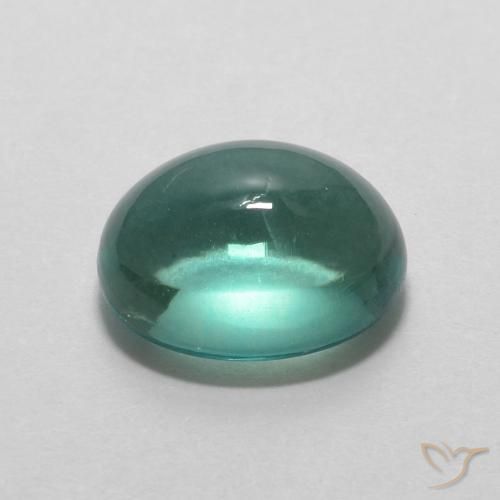 Fluorita Verde azulado claro natural de 2.93 ct, Ovalada, Transparente