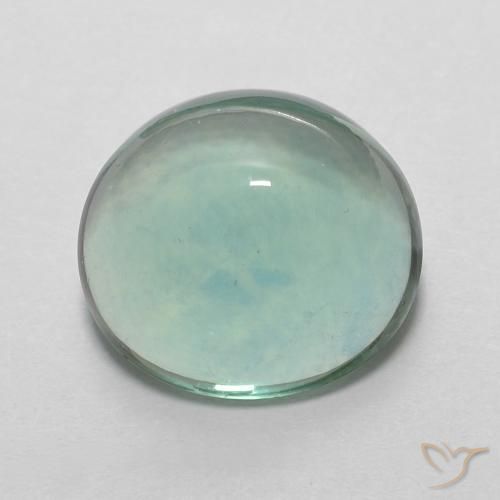 5.28ct Natural Verde azul Fluorita, Ovalada, Transparente