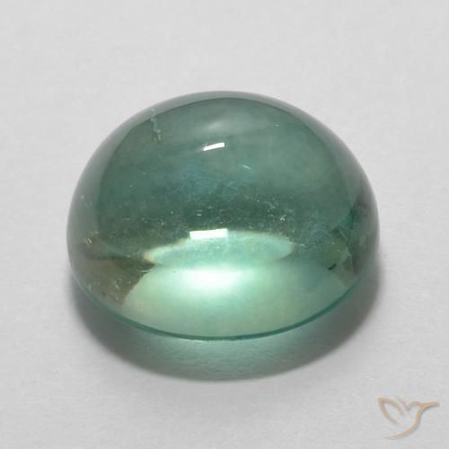 Fluorita Verde azul natural de 5.28 ct, Ovalada, Transparente
