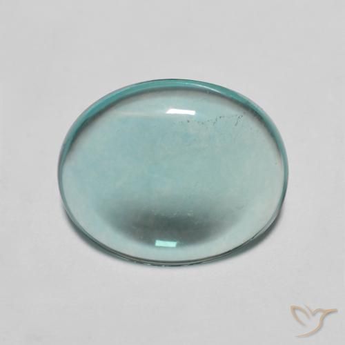 3.08ct Natural Verde azulado Fluorita, Ovalada, Transparente