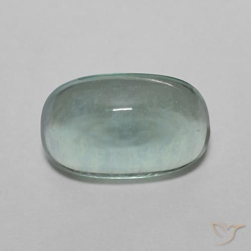 3.12ct Natural Verde azulado claro Fluorita, Ovalada, Transparente