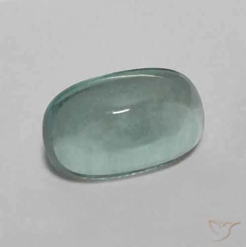 Fluorita Verde azulado claro natural de 3.12 ct, Ovalada, Transparente
