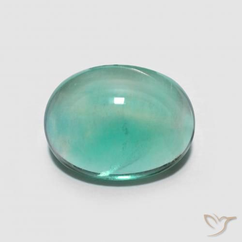 4.49ct Natural Verde frío Fluorita, Ovalada, Transparente