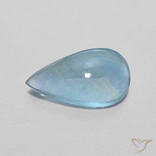 2.11ct Natural Verde azulado claro Fluorita, En forma de pera, Transparente