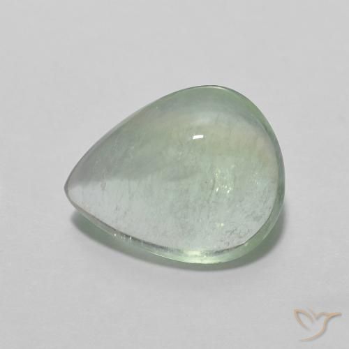 3.00ct Natural Verde muy claro Fluorita, En forma de pera, Transparente