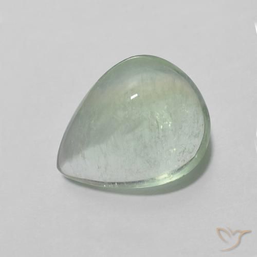 Fluorita Verde muy claro natural de 3.00 ct, En forma de pera, Transparente