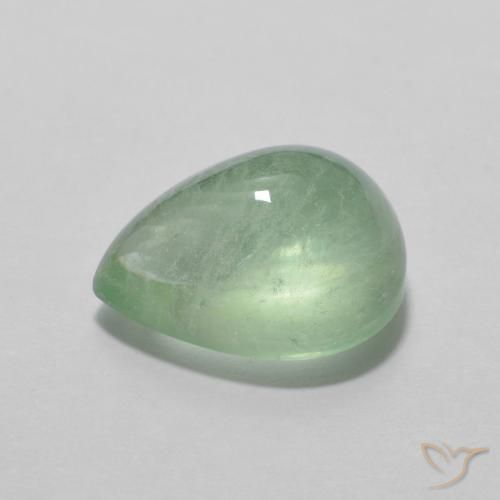 Fluorita Verde muy claro natural de 3.00 ct, En forma de pera, Transparente
