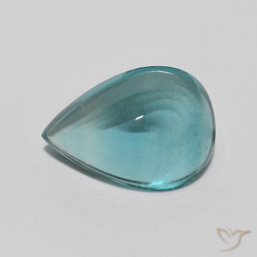 2.97ct Natural Medium Dark Blue-Green Fluorita, En forma de pera, Transparente