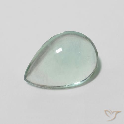 Fluorita Gray Forest Green natural de 2.40 ct, En forma de pera, Transparente