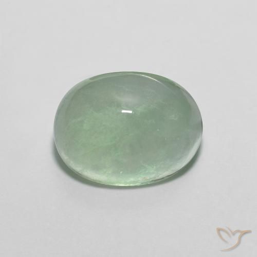 6.61ct Natural Verde medio Fluorita, Ovalada, Transparente