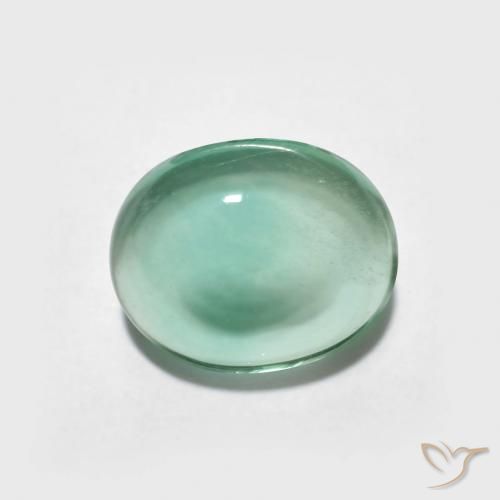 2.60ct Natural Verde azulado claro Fluorita, Ovalada, Transparente