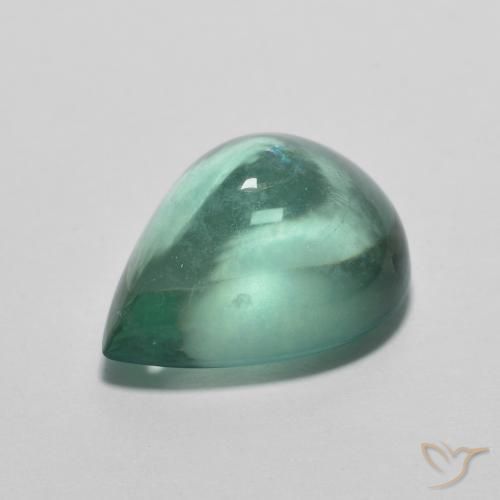 4.81ct Natural Verde azul Fluorita, En forma de pera, Transparente