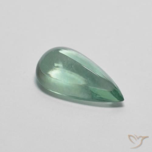 3.00ct Natural Verde menta Fluorita, En forma de pera, Transparente