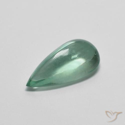 Fluorita Verde menta natural de 3.00 ct, En forma de pera, Transparente