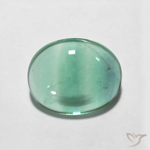 4.24ct Natural Verde azulado Fluorita, Ovalada, Transparente