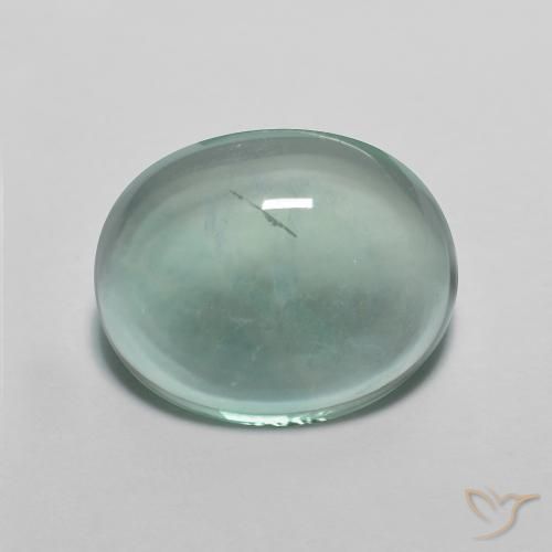 7.22ct Natural Verde azulado Fluorita, Ovalada, Transparente