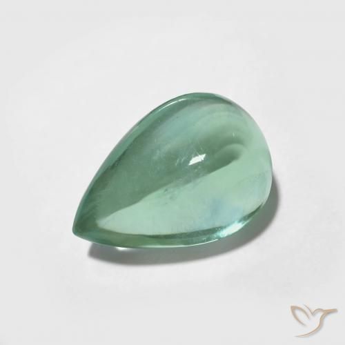 Fluorita Verde azul natural de 3.87 ct, En forma de pera, Transparente