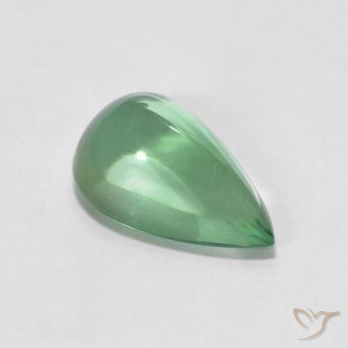 Fluorita Verde claro natural de 3.66 ct, En forma de pera, Transparente