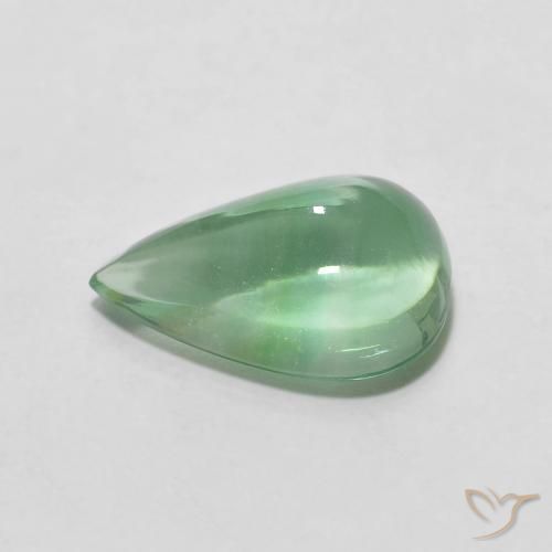 Fluorita Verde claro natural de 3.66 ct, En forma de pera, Transparente