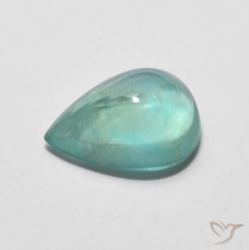 2.96ct Natural Verde azul intenso Fluorita, En forma de pera, Transparente