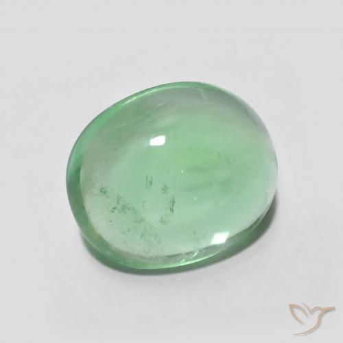 Fluorita Verde amarillento pálido natural de 5.35 ct, Ovalada, Transparente