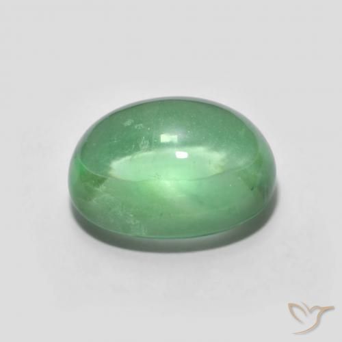 Fluorita Verde amarillento pálido natural de 5.35 ct, Ovalada, Transparente