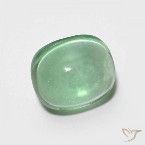 Fluorita Verde claro natural de 3.90 ct, Ovalada, Transparente