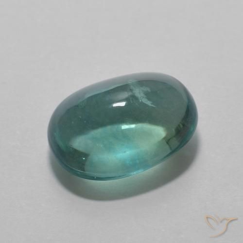 5.08ct Natural Azul-verde Fluorita, Ovalada, Transparente