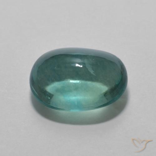 Fluorita Azul-verde natural de 5.08 ct, Ovalada, Transparente