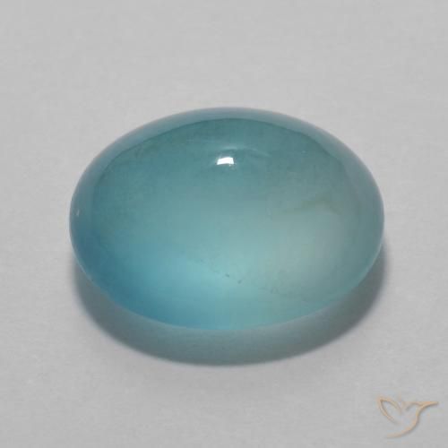 Fluorita Verde azul medio natural de 4.43 ct, Ovalada, Transparente