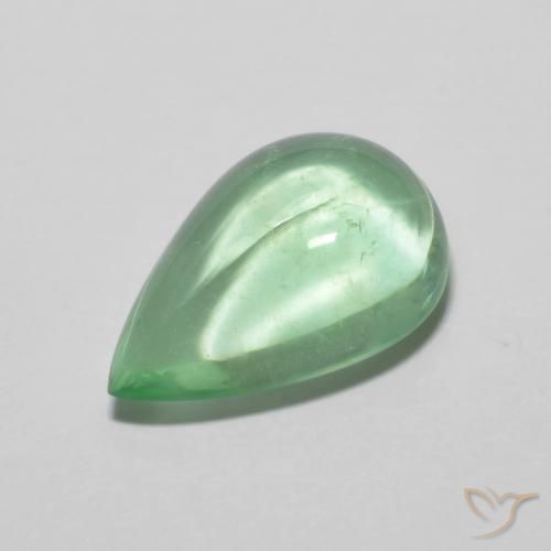 5.58ct Natural Verde claro Fluorita, En forma de pera, Transparente