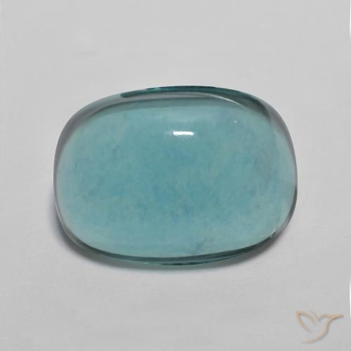 11.02ct Natural Verde azulado oscuro Fluorita, Forma Cojín, Transparente