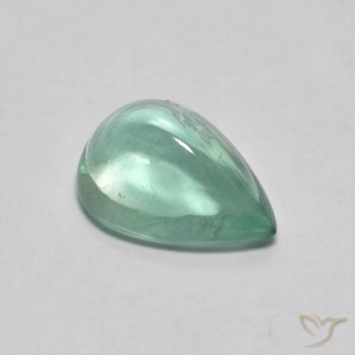 Fluorita Verde azulado natural de 2.31 ct, En forma de pera, Transparente