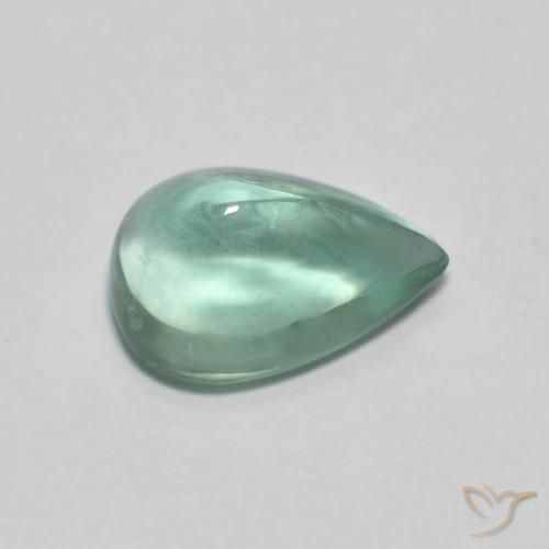 Fluorita Verde azulado natural de 2.31 ct, En forma de pera, Transparente