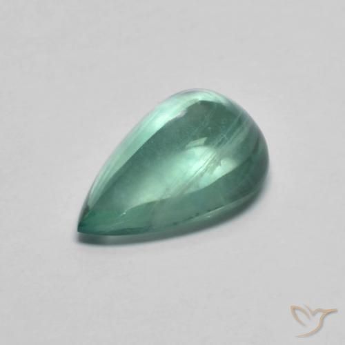 3.03ct Natural Verde azulado claro Fluorita, En forma de pera, Transparente