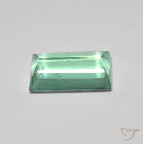 Fluorita Verde claro natural de 5.89 ct, Corte Baguette, Transparente