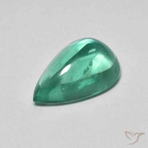 4.30ct Natural Verde azulado Fluorita, En forma de pera, Transparente