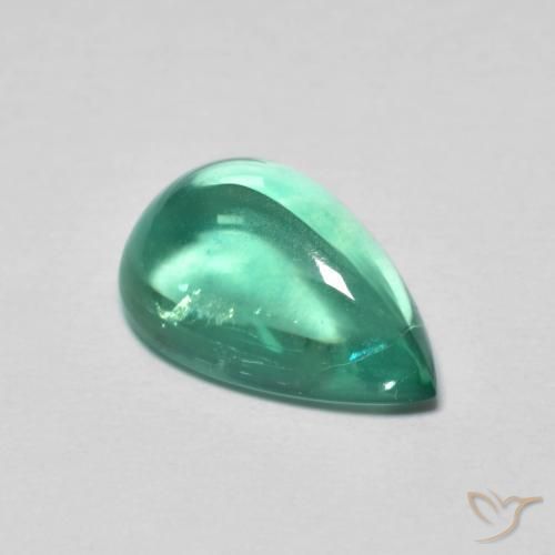 Fluorita Verde azulado natural de 4.30 ct, En forma de pera, Transparente