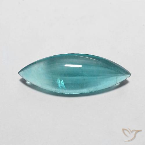 Fluorita turquesa natural de 5,24 ct, marquesa, transparente