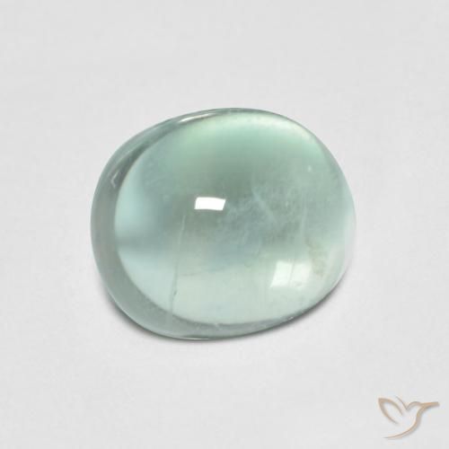 Fluorita Verde azul muy claro natural de 3.15 ct, Ovalada, Transparente