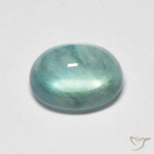 Fluorita Verde azul muy claro natural de 3.34 ct, Ovalada, Transparente